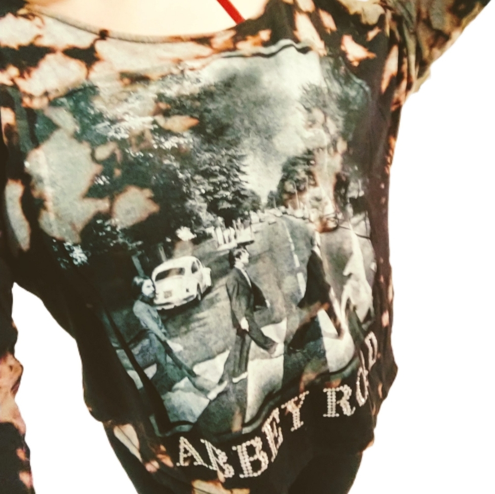 Acid Wash Beatles Long Sleeve Tee
